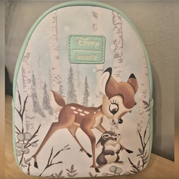 NWT Loungefly Disney Bambi and Thumper Snow Day Mini Backpack